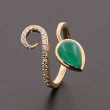 Load image into Gallery viewer, Serpent Ring with Cabochon Emerald