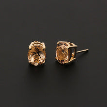 Load image into Gallery viewer, Oval-Cut Morganite Stud Earrings
