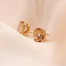 Load image into Gallery viewer, Oval-Cut Morganite Stud Earrings
