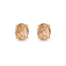 Load image into Gallery viewer, Oval-Cut Morganite Stud Earrings

