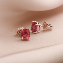 Load image into Gallery viewer, Pink Tourmaline Stud Earrings
