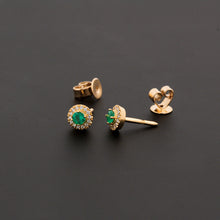 Load image into Gallery viewer, Avel Earrings with Emerald
