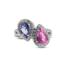 Load image into Gallery viewer, You and Me Ring with Pink and Blue Sapphires

