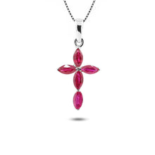 Load image into Gallery viewer, Ruby Cross Pendant
