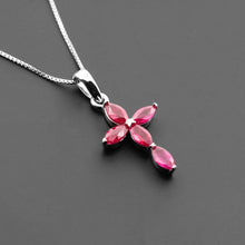 Load image into Gallery viewer, Ruby Cross Pendant
