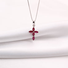 Load image into Gallery viewer, Ruby Cross Pendant

