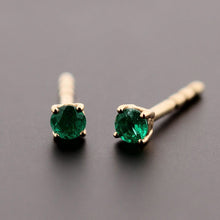 Load image into Gallery viewer, Sufi 3mm Emerald Earrings
