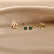 Load image into Gallery viewer, Sufi 3mm Emerald Earrings
