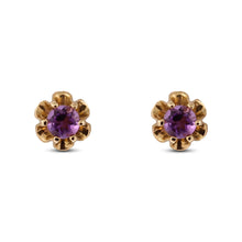 Load image into Gallery viewer, Amethyst Flower Earrings
